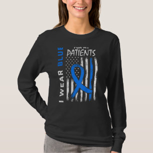 Blue RN Nurdiabetes Awareness Month USA Flag Ba T-Shirt