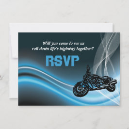 Blue Road Biker Hochzeit RSVP Antwortkarte Karte