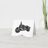Blue road biker wedding Thank You note card Dankeskarte (Rückseite)