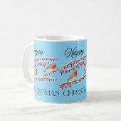 Blue Robin Christmas Kaffeetasse (Vorderseite Links)