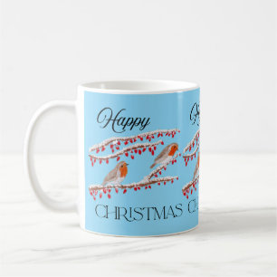 Blue Robin Christmas Kaffeetasse