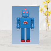 Blue Robot 02 Karte (Gelbe Blume)