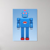 Blue Robot 02 Leinwanddruck (Vorderseite)
