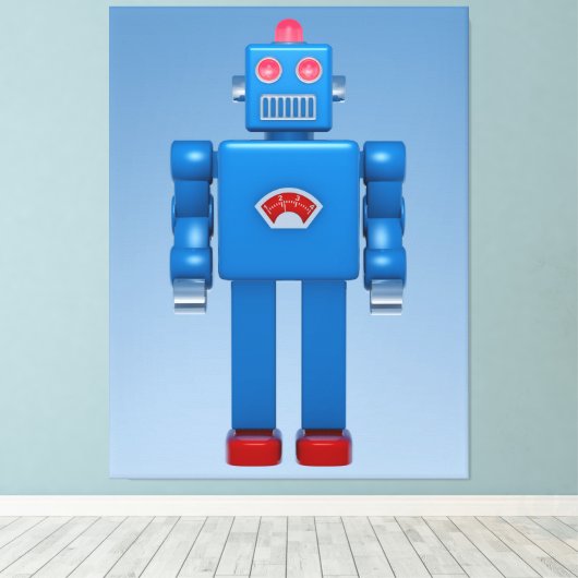 Blue Robot 02 Leinwanddruck (Insitu (Holzboden))