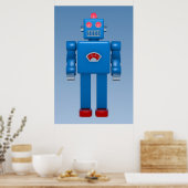 Blue Robot 02 Poster (Küche)