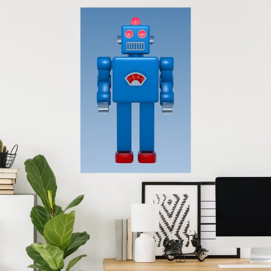 Blue Robot 02 Poster (Heimbüro)
