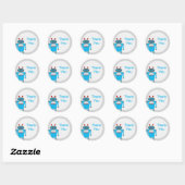 Blue Robot Birthday Party Stickers (Blatt)