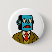 Blue Robot Button (Vorderseite)