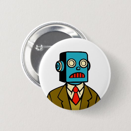 Blue Robot Button (Vorne & Hinten)