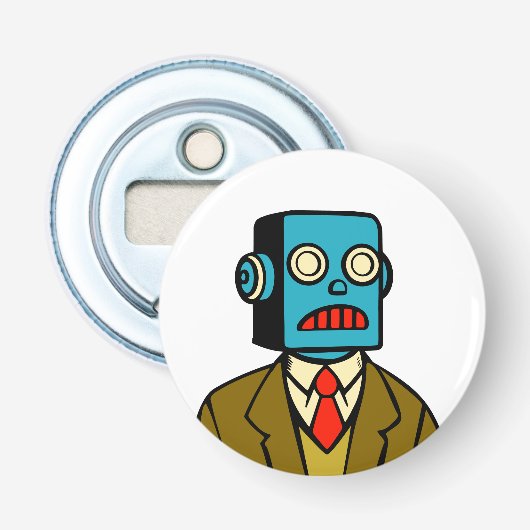 Blue Robot Flaschenöffner (Vorderseite)