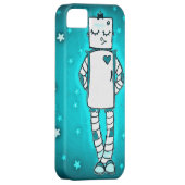 Blue Robot Girl iPhone Case (Rückseite/rechts)