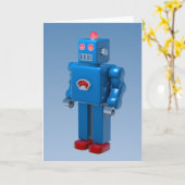 Blue Robot Karte (Gelbe Blume)