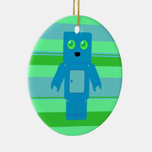 Blue Robot Keramikornament (Rechts)