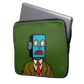 Blue Robot Laptopschutzhülle (Vorderseite Links)