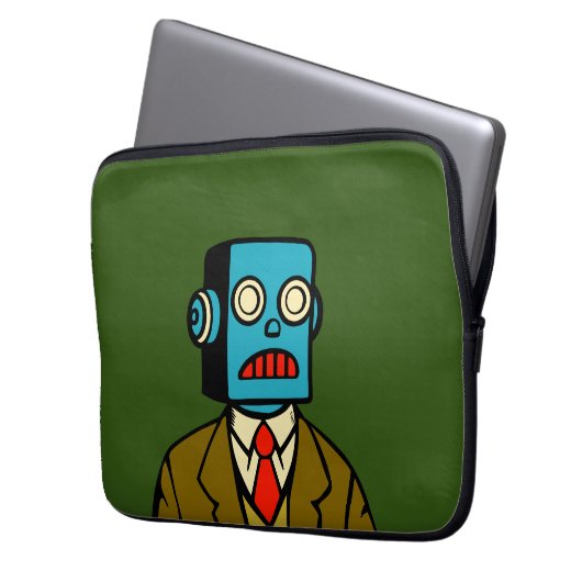 Blue Robot Laptopschutzhülle (Vorderseite Links)