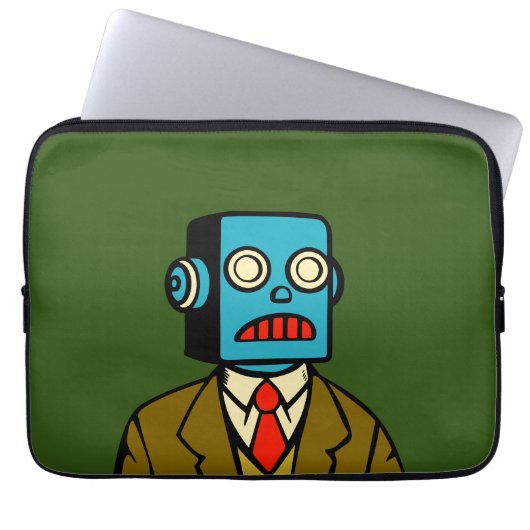 Blue Robot Laptopschutzhülle (Vorderseite)
