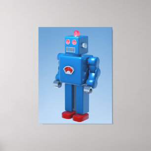 Blue Robot Leinwanddruck