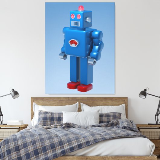 Blue Robot Leinwanddruck (Insitu (Schlafzimmer))