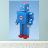 Blue Robot Leinwanddruck (Insitu (Holzboden))