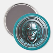 Blue Robot Mask - Aufstieg der AI dominioN Magnet (Vorderseite/Rückseite)