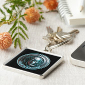 Blue Robot Mask - Aufstieg der AI dominioN Schlüsselanhänger (Seite)