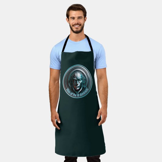 Blue Robot Mask - Aufstieg der AI dominioN Schürze (Getragen)