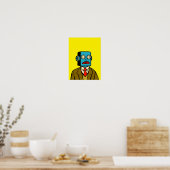 Blue Robot Poster (Küche)