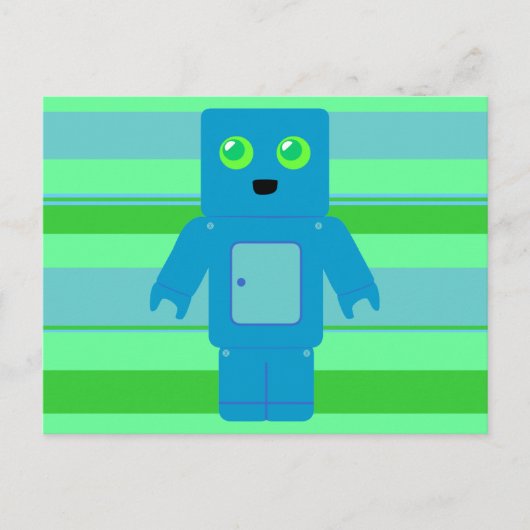 Blue Robot Postkarte (Vorderseite)