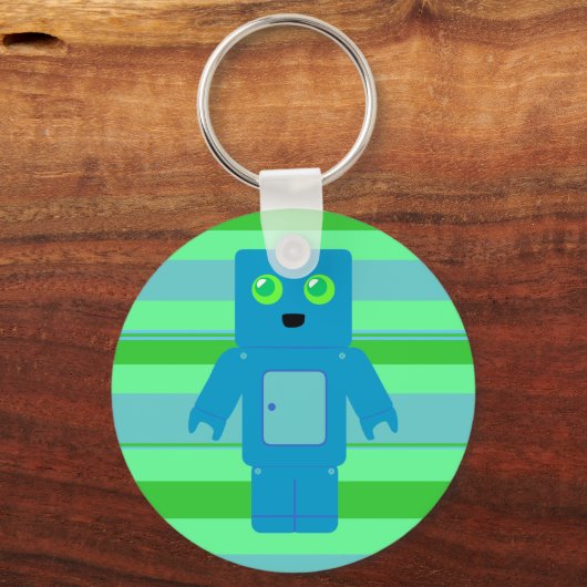 Blue Robot Schlüsselanhänger (Vorderseite)
