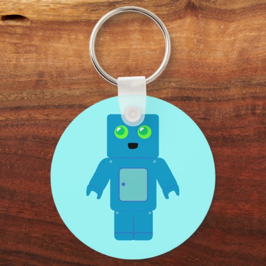 Blue Robot Schlüsselanhänger (Vorderseite)