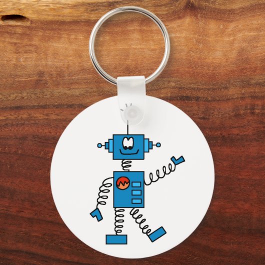 Blue Robot Schlüsselanhänger (Vorderseite)