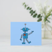 Blue Robot Tshirts und Geschenke Postkarte (Stehend Vorderseite)