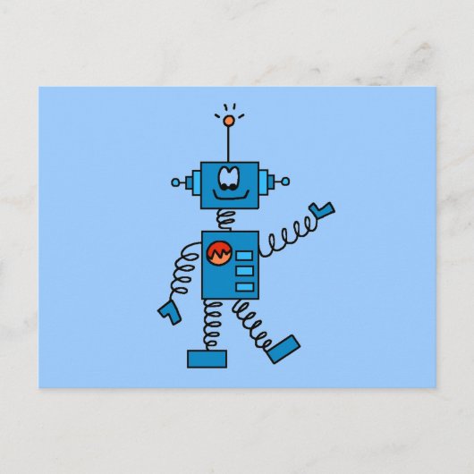 Blue Robot Tshirts und Geschenke Postkarte (Vorderseite)
