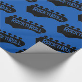 Blue Rock and Roll Guitar Pattern Geschenkpapier (Ecke)
