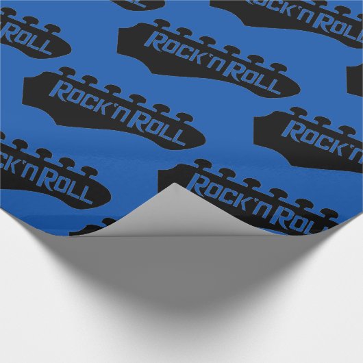 Blue Rock and Roll Guitar Pattern Geschenkpapier (Ecke)