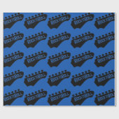 Blue Rock and Roll Guitar Pattern Geschenkpapier (Flach)