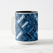 Blue Rock Pop R & B Music Text Tasse (Vorderseite Links)