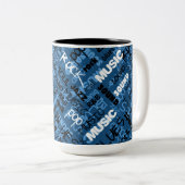 Blue Rock Pop R & B Music Text Tasse (VorderseiteRechts)