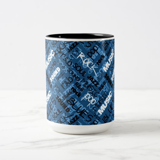 Blue Rock Pop R & B Music Zweifarbige Tasse (Mittel)