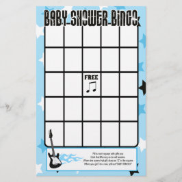 Blue Rock Star Baby Dusche Bingo Spiel