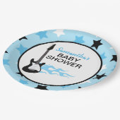 Blue Rock Star Gitarre Rock-a-Bye Rocker Rockstar Pappteller (Schrägansicht)