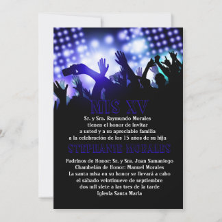 Blue Rock Star Quinceanera Einladung zum Geburtsta