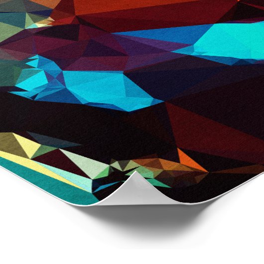 Blue Rocket - Kubistika von Boris Draschoff Poster (Ecke)