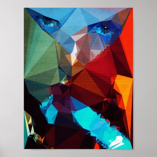 Blue Rocket - Kubistika von Boris Draschoff Poster (Vorne)