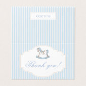 Blue Rocking Baby Boy Dusche Dankeschön Karten (Außenseite Aufgefaltet)