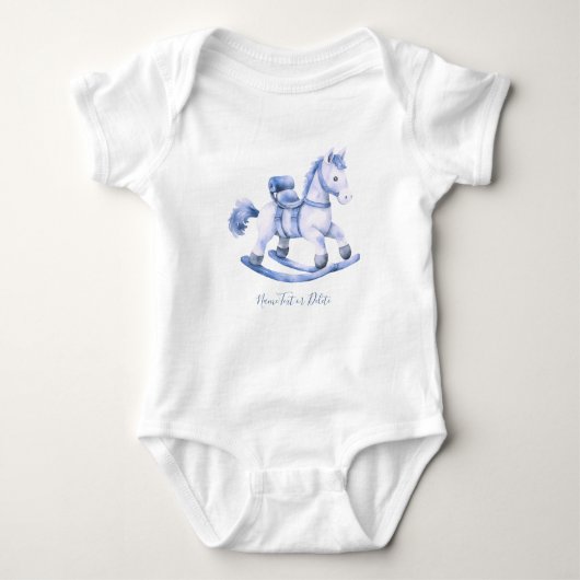 Blue Rocking Horse Baby Bodysuit Baby Strampler (Vorderseite)