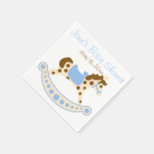 Blue Rocking Horse Baby Shower Napkins Serviette (Ecke)