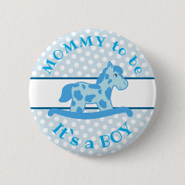 Blue Rocking Horse Es ist eine Baby-Dusche Button