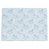 Blue Rocking Horse Pattern Baby Duschgeschenk Beut Große Geschenktüte (Vorderseite)