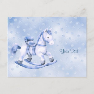 Blue Rocking Horse Postcard Postkarte
